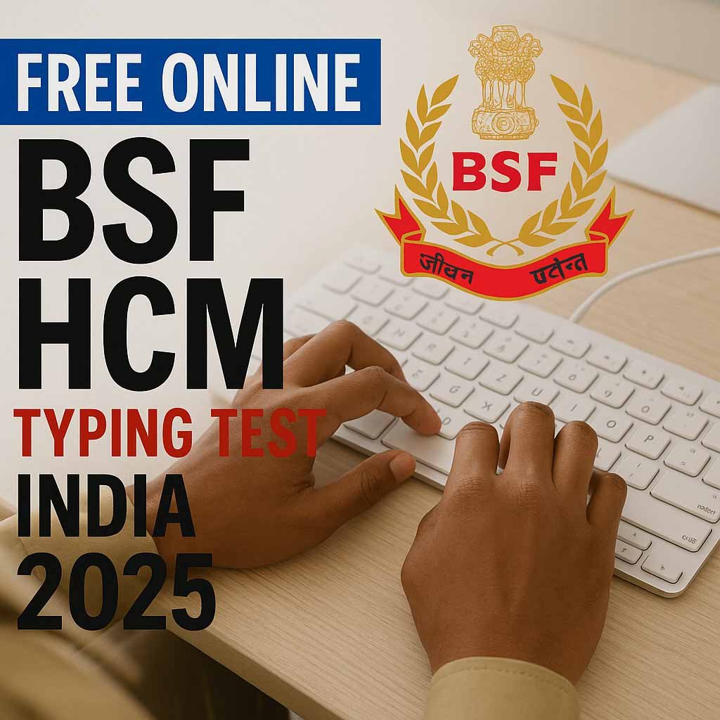 free online BSF HCM typing test in India 2025