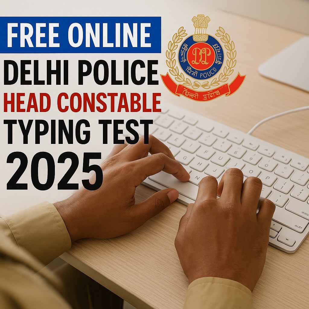 free online Delhi Police Head Constable typing test in 2025